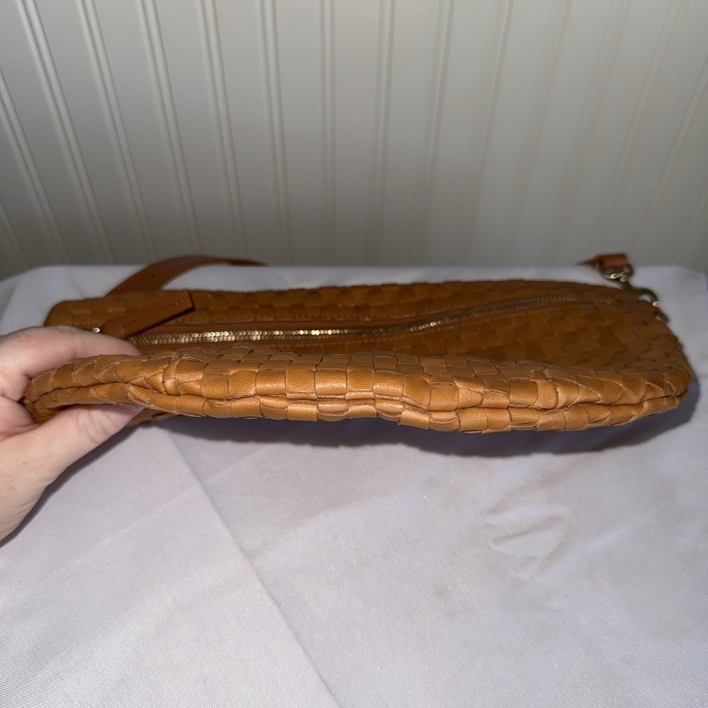 Clare V Grande Fanny Grass Natural Woven Brown Checker Belt Sling Bag Purse - Picture 3 of 4